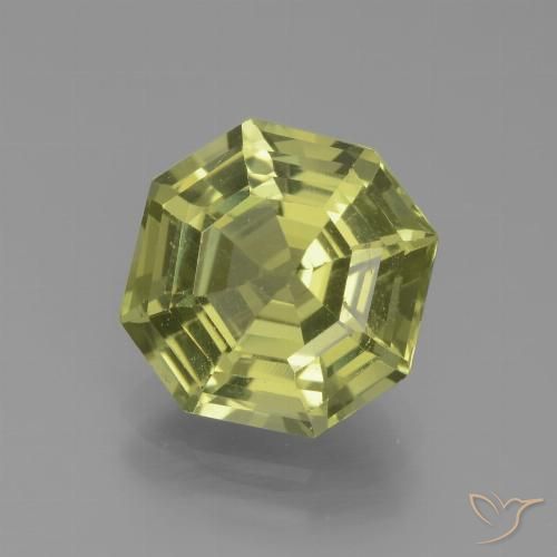 3.85ct طبيعي أصفر أخضر الأباتيت, قص الزمرد, VVS-VS