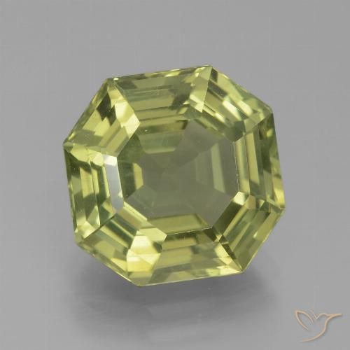 6.27ct طبيعي أخضر مصفر الأباتيت, قص الزمرد, VVS-VS
