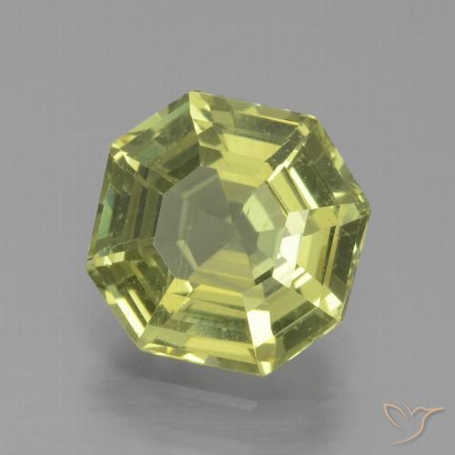 2.13ct طبيعي أصفر أخضر الأباتيت, قص الزمرد, قليلا جدا