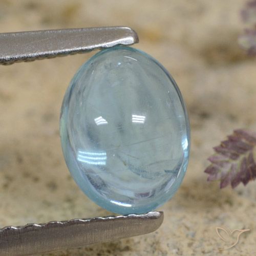 0.84ct طبيعي أخضر-أزرق فاتح الأباتيت, بيضوي, شفاف