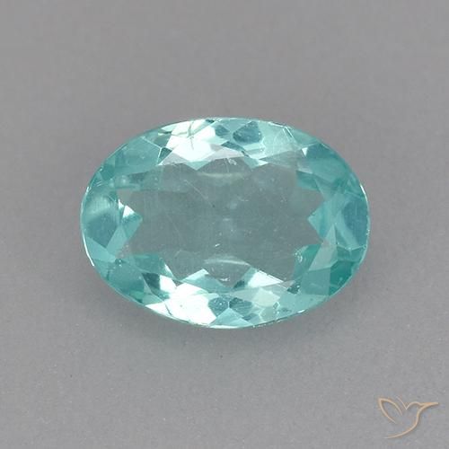 0.77ct طبيعي أخضر أزرق الأباتيت, بيضوي, قليلا جدا