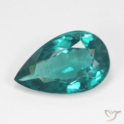 6.94ct طبيعي شرشيرى داكن الأباتيت, شكل الكمثرى, قليلا جدا