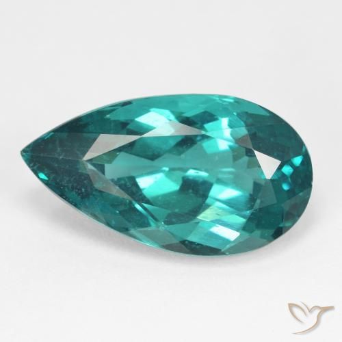 8.62ct طبيعي أزرق أخضر داكن الأباتيت, شكل الكمثرى, قليلا جدا