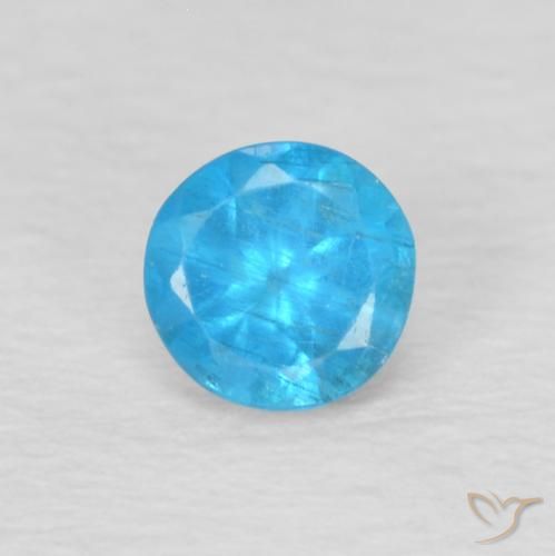 0.23ct طبيعي أزرق متوسط الأباتيت, دائري, قليلا جدا