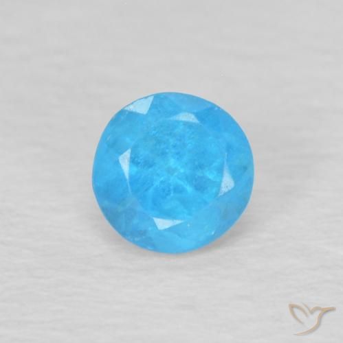 0.24ct طبيعي أزرق متوسط الأباتيت, دائري, قليلا جدا