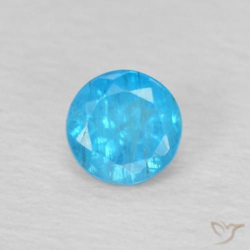 0.22ct طبيعي أزرق متوسط الأباتيت, دائري, قليلا جدا