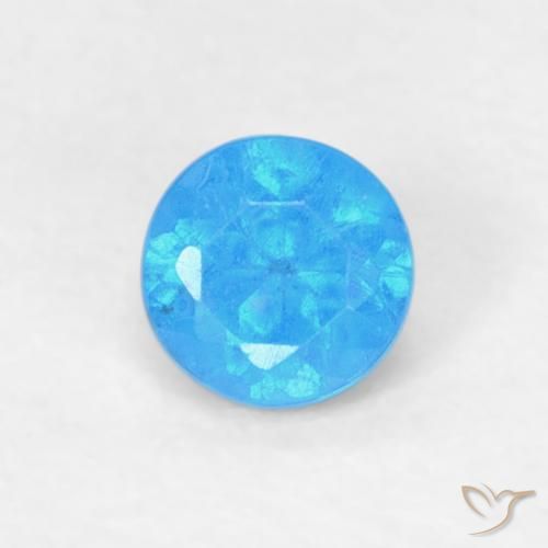 0.18ct طبيعي أزرق متوسط الأباتيت, دائري, VVS-VS