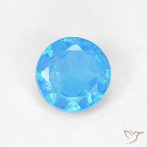 0.20ct طبيعي أزرق متوسط الأباتيت, دائري, VVS-VS