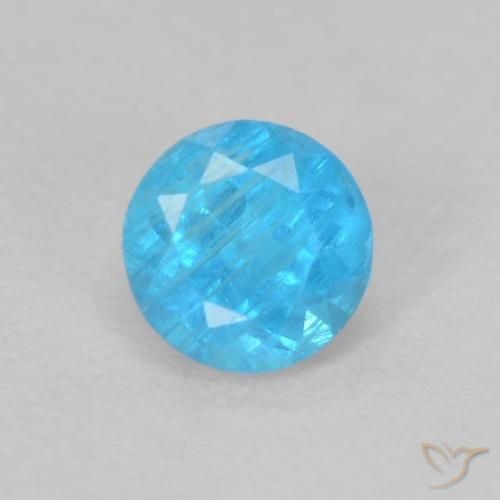 0.24ct طبيعي أزرق سماوى غامق الأباتيت, دائري, قليلا جدا