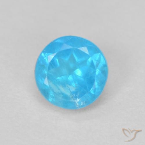 0.21ct طبيعي أزرق فاتح الأباتيت, دائري, قليلا جدا