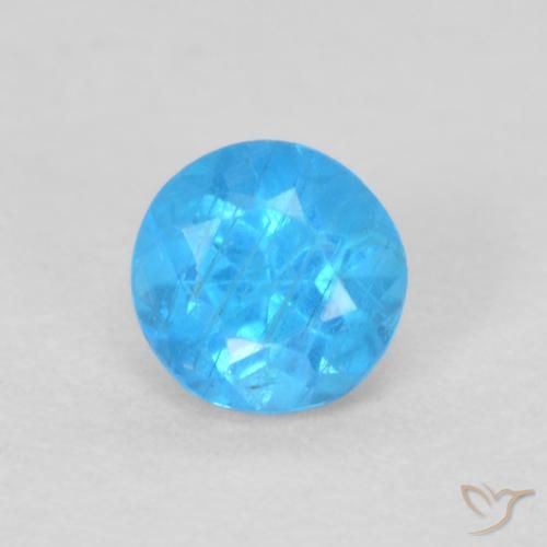 0.21ct طبيعي أزرق فاتح داكن الأباتيت, دائري, قليلا جدا