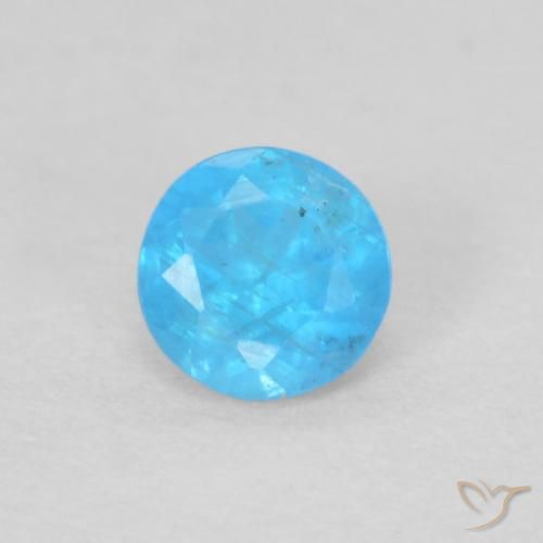 0.19ct طبيعي أزرق سماوى غامق الأباتيت, دائري, قليلا جدا
