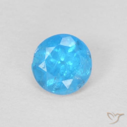 0.16ct طبيعي أزرق سماوى كثيف الأباتيت, دائري, قليلا جدا