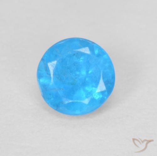 0.22ct طبيعي أزرق سماوى كثيف الأباتيت, دائري, قليلا جدا