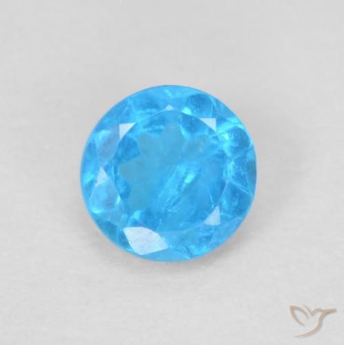 0.20ct طبيعي أزرق فاتح داكن الأباتيت, دائري, قليلا جدا