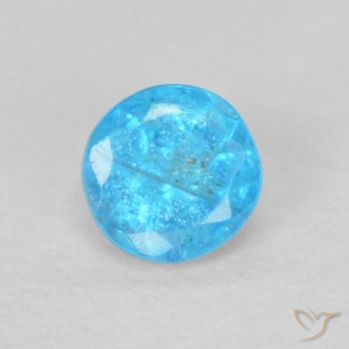 0.19ct طبيعي أزرق سماوى الأباتيت, دائري, قليلا جدا