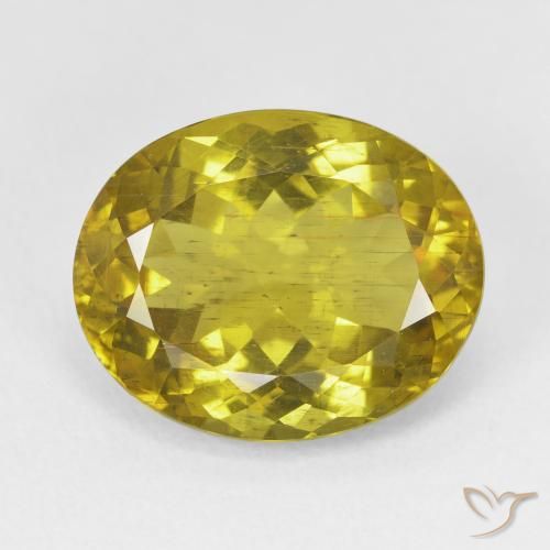 11.23ct طبيعي أصفر بنى الأباتيت, بيضوي, قليلا جدا