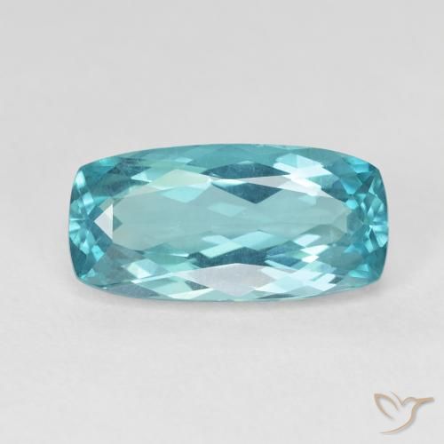 5.63ct طبيعي اخضر أزرق كهربائى الأباتيت, وسادة, VVS-VS