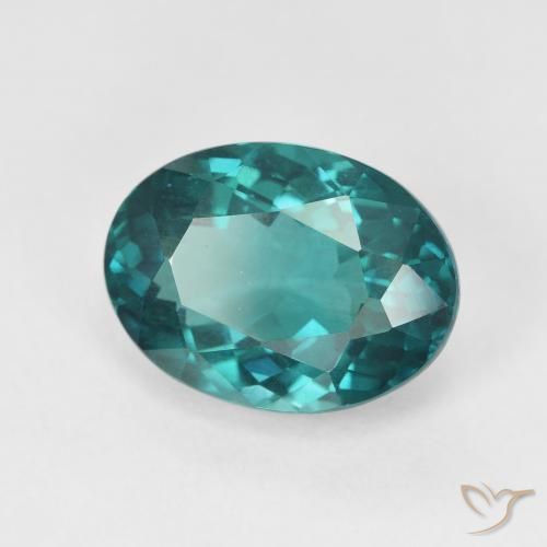 الأباتيت Vivid Greenish Blue طبيعي، بيضوي، 5.25 قيراط، VVS-VS