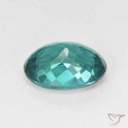 الأباتيت Vivid Greenish Blue طبيعي، بيضوي، 5.25 قيراط، VVS-VS