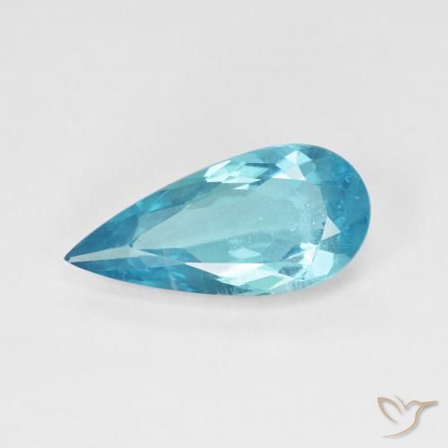 4.81ct طبيعي أخضر أزرق الأباتيت, شكل الكمثرى, VVS-VS