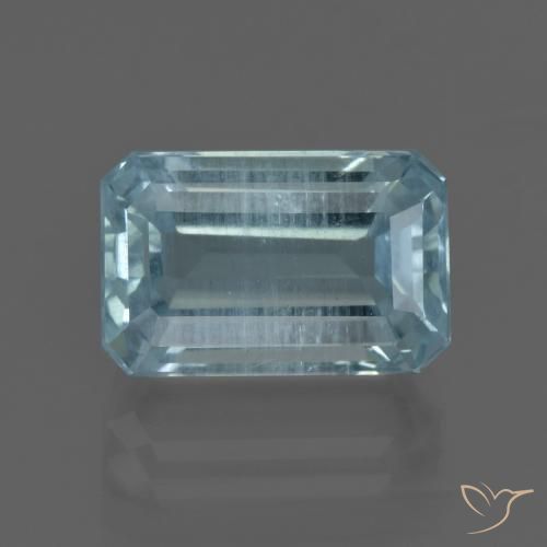 6.01ct طبيعي أزرق فاتح زبرجد أو أكوامارين, قص الزمرد, قليلا جدا