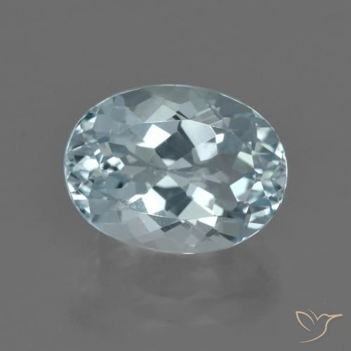 5.02ct طبيعي أزرق مائى فاتح زبرجد أو أكوامارين, بيضوي, قليلا جدا