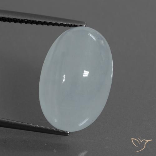 9.28ct طبيعي أبيض مزرق زبرجد أو أكوامارين, بيضوي, نصف شفاف