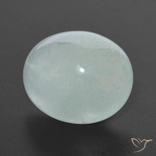 9.16ct طبيعي أخضر باهت زبرجد أو أكوامارين, بيضوي, نصف شفاف