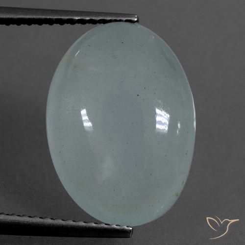 7.05ct طبيعي أزرق فاتح زبرجد أو أكوامارين, بيضوي, نصف شفاف