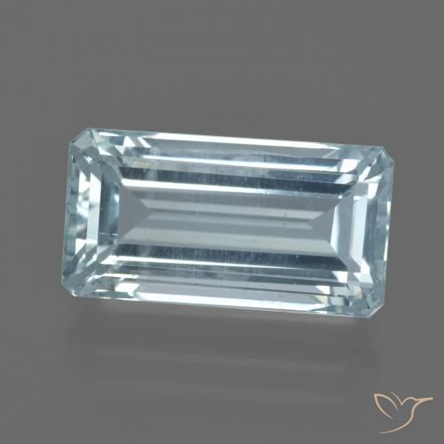 7.65ct طبيعي أزرق فاتح زبرجد أو أكوامارين, قص الزمرد, قليلا جدا