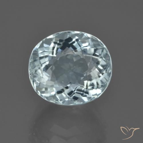 5.42ct طبيعي أزرق مخضر فاتح زبرجد أو أكوامارين, بيضوي, قليلا جدا