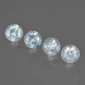 أحجار زبرجد أو أكوامارين أزرق الطفل فاتح طبيعية، قصة دائرى، قليلا جدا، وزنها 2.26 قيراط