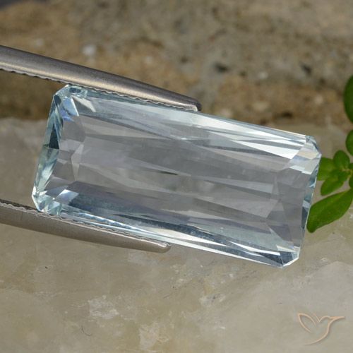 10.63ct طبيعي أزرق فاتح زبرجد أو أكوامارين, قص الزمرد, VVS