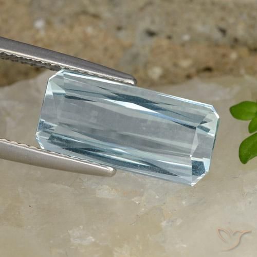 7.00ct طبيعي أزرق فاتح زبرجد أو أكوامارين, قص الزمرد, VVS