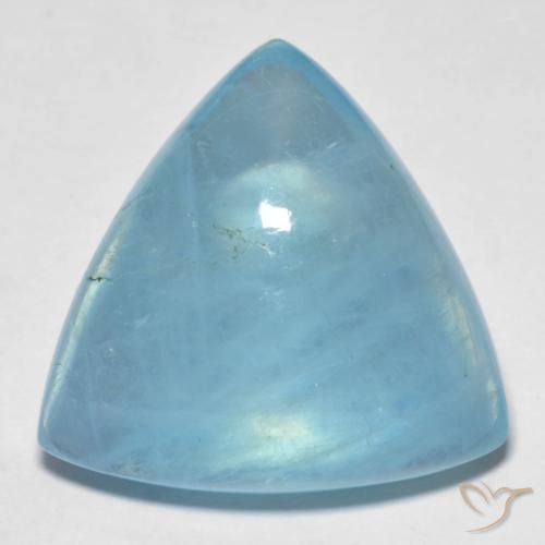 27.44ct طبيعي أزرق مائى زبرجد أو أكوامارين, مثلثى, شفاف