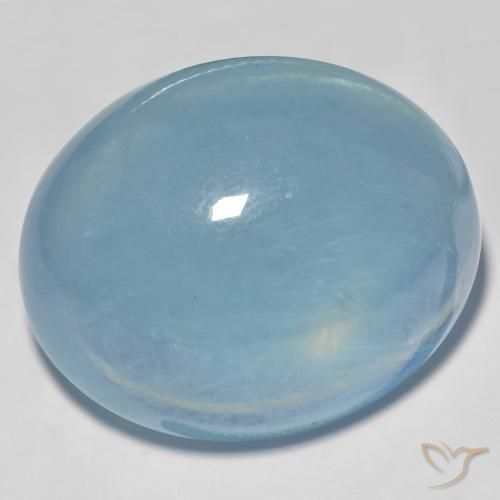 43.77ct طبيعي شرشيرى فاتح زبرجد أو أكوامارين, بيضوي, شفاف