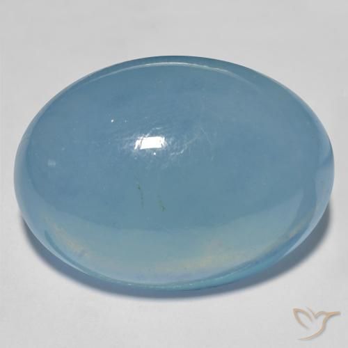 27.91ct طبيعي شرشيرى فاتح زبرجد أو أكوامارين, بيضوي, نصف شفاف