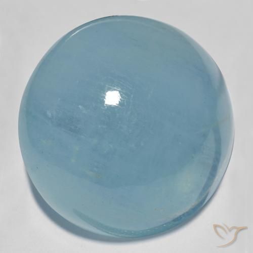 31.66ct طبيعي أخضر أزرق فاتح زبرجد أو أكوامارين, دائري, شفاف