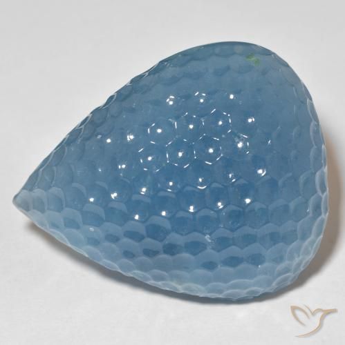 97.31ct طبيعي أزرق مايا زبرجد أو أكوامارين, شكل الكمثرى, نصف شفاف