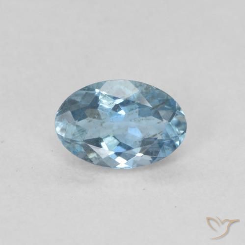 0.42ct طبيعي أزرق سماوى زبرجد أو أكوامارين, بيضوي, قليلا جدا
