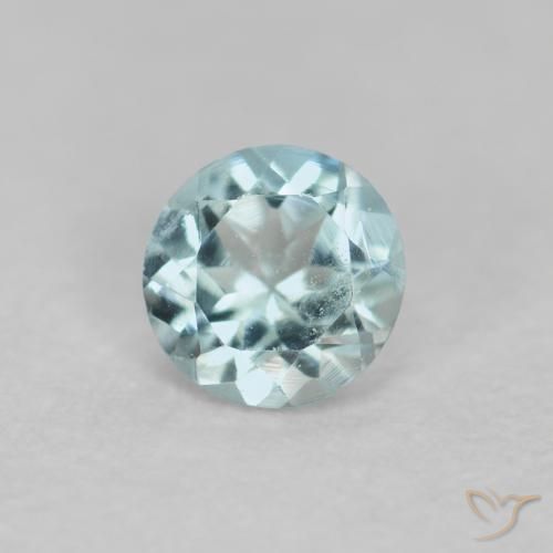 0.22ct طبيعي أخضر-أزرق فاتح زبرجد أو أكوامارين, دائري, قليلا جدا