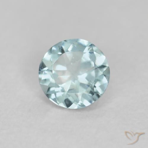 0.24ct طبيعي أخضر-أزرق فاتح زبرجد أو أكوامارين, دائري, قليلا جدا
