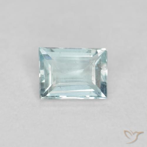 0.18ct طبيعي أخضر-أزرق فاتح زبرجد أو أكوامارين, باجيت, قليلا جدا