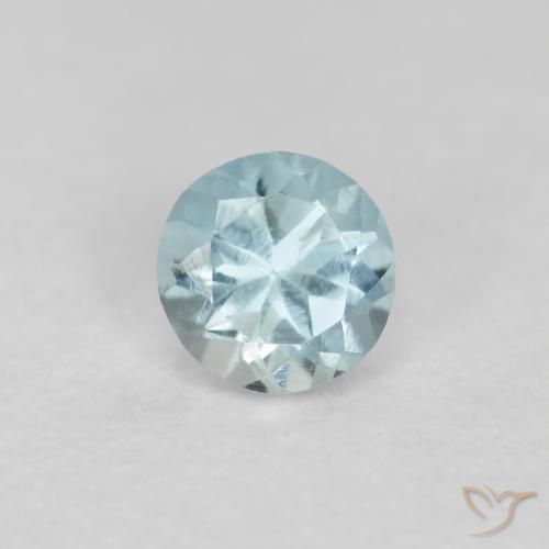 0.23ct طبيعي أخضر-أزرق فاتح زبرجد أو أكوامارين, دائري, قليلا جدا