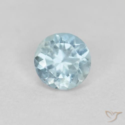 0.28ct طبيعي أخضر-أزرق فاتح زبرجد أو أكوامارين, دائري, قليلا جدا