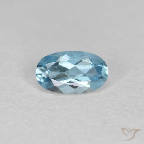 0.23ct طبيعي أزرق متوسط زبرجد أو أكوامارين, بيضوي, VVS-VS