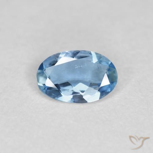 0.26ct طبيعي أزرق فاتح زبرجد أو أكوامارين, بيضوي, قليلا جدا