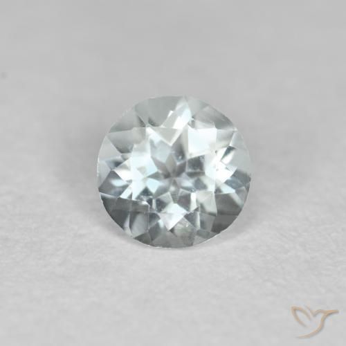 0.33ct طبيعي أزرق مائى فاتح زبرجد أو أكوامارين, دائري, VVS-VS