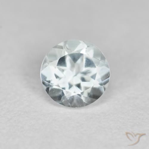 0.41ct طبيعي أزرق باهت زبرجد أو أكوامارين, دائري, VVS-VS